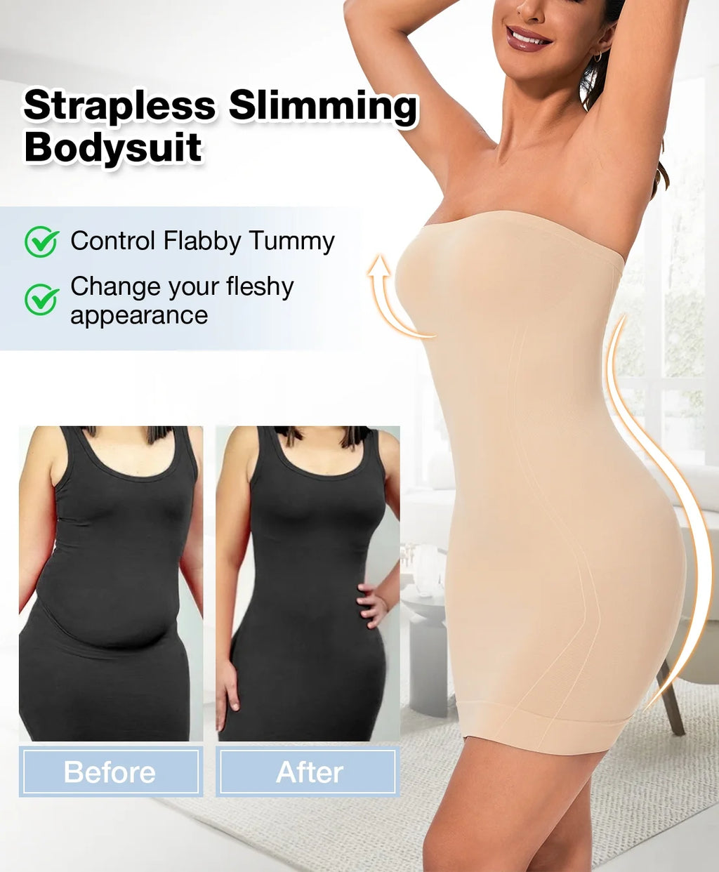 Strapless Shapewear for Women Full Slip Shapewear Dress Tummy Control Slip for Women under Dress