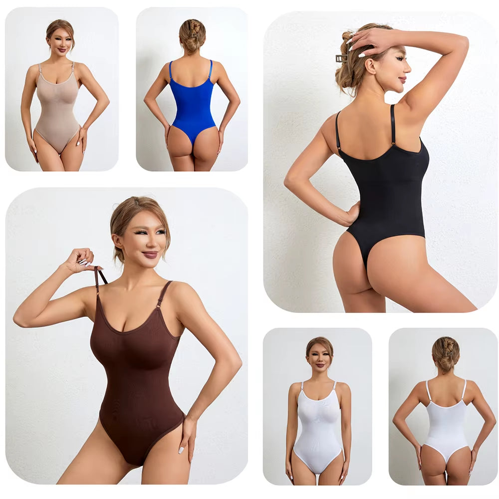 Women Thong Shapewear Bodysuit Tummy Control Slimming Body Shaper Thong Jumsuit