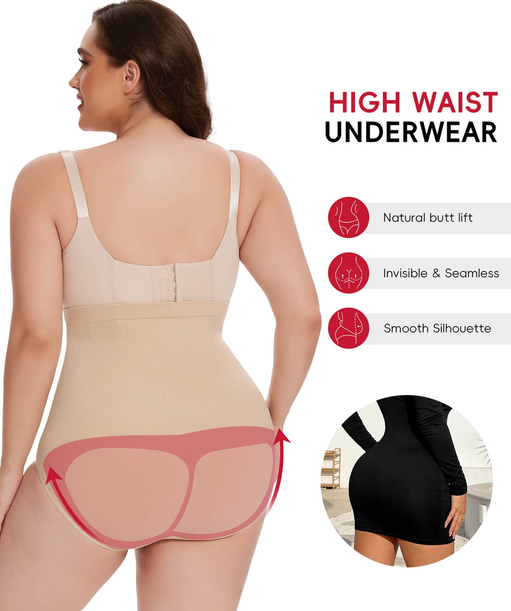 plus Size Body Shaper Tummy Control Panty - Shapewear for Women, Beige, 1-Pack