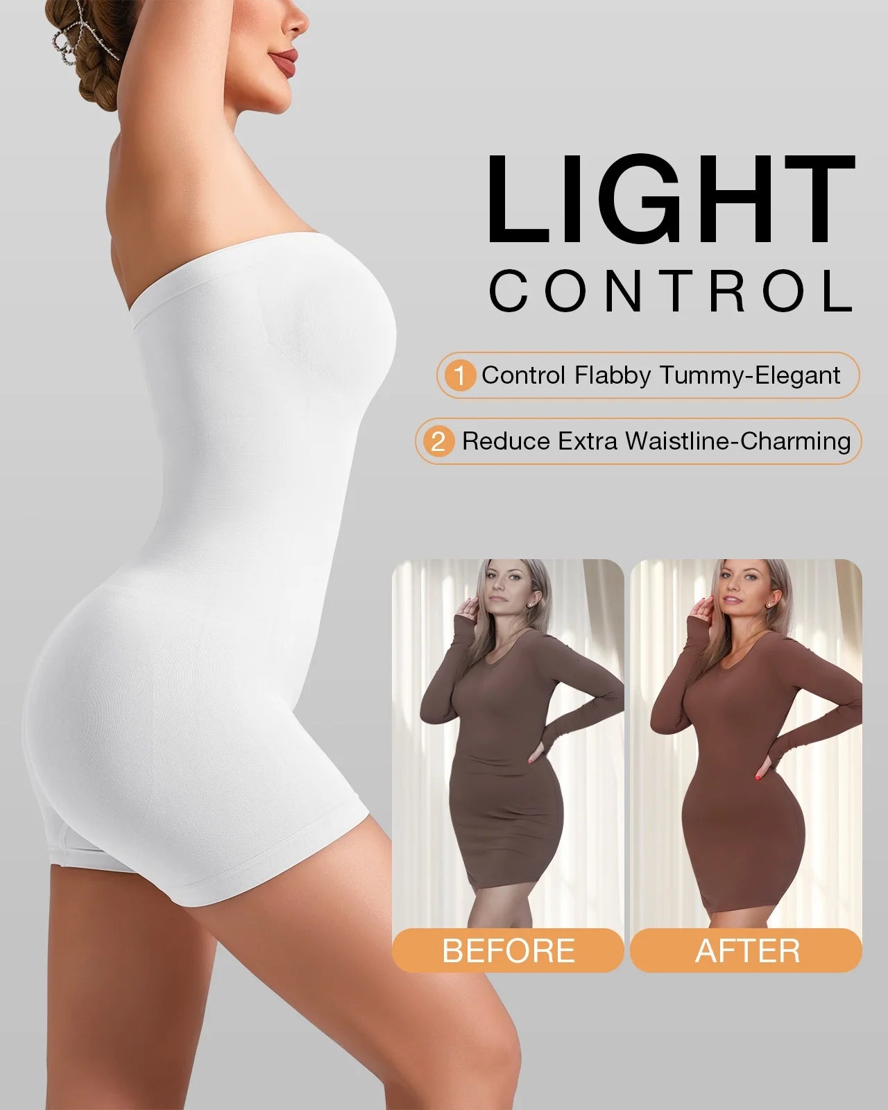 Strapless Shapewear Bodysuit for Women Tummy Control Body Shaper