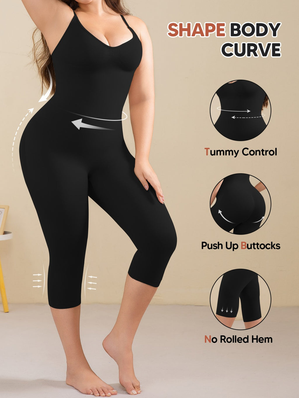 Plus Size Tummy Control Shapewear for Women Compression Leggings Body Shaper