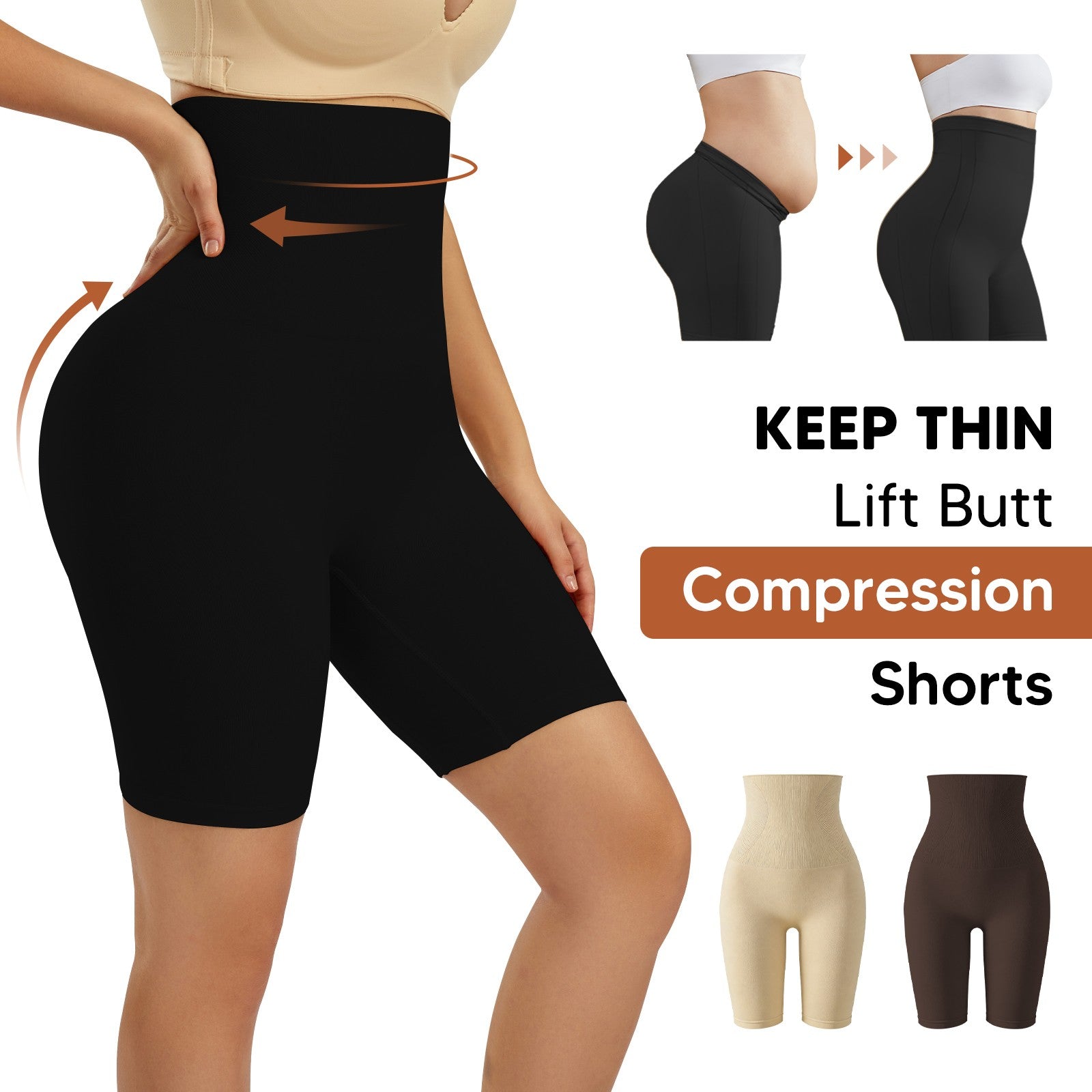 Women Tummy Control Shapewear High Waisted Body Shaper Shorts Slimming Panties