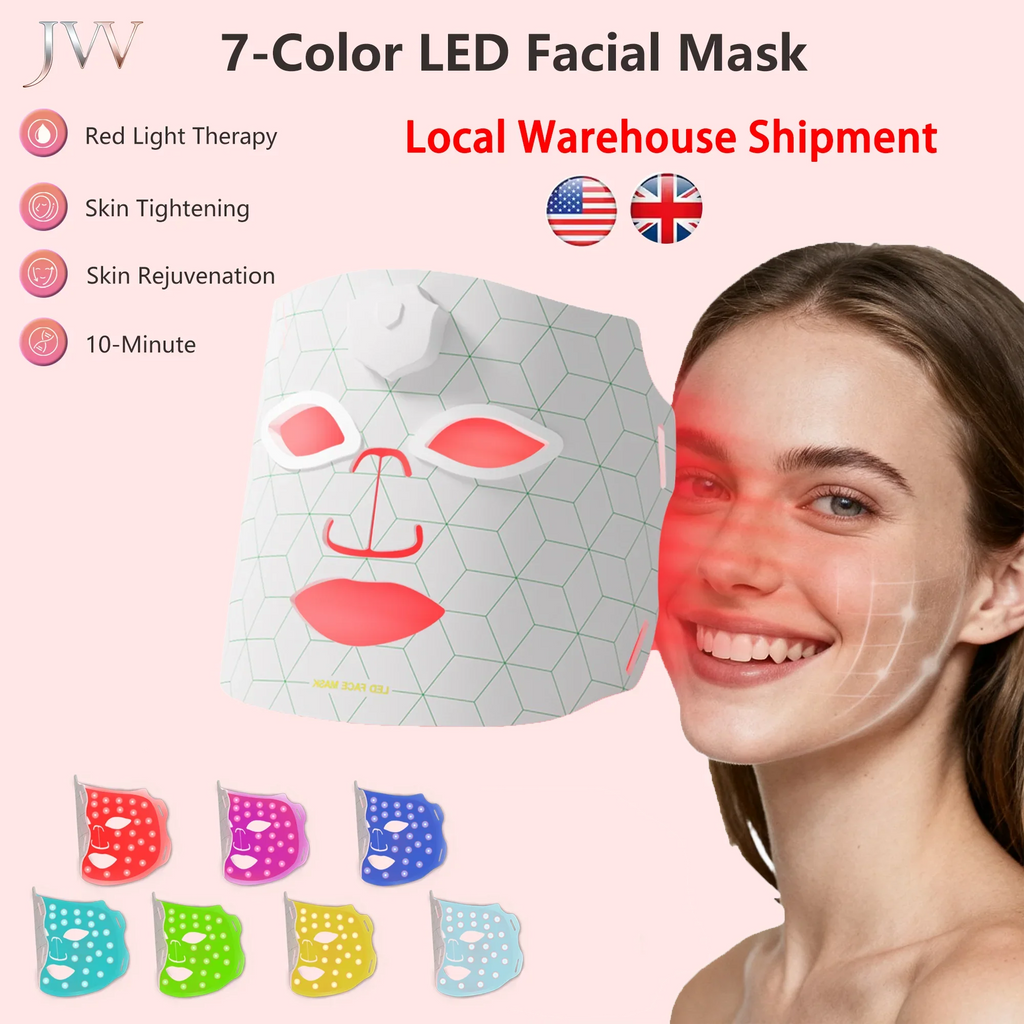 NNEOBA 7-Color LED Facial Mask for Light Therapy Skincare
