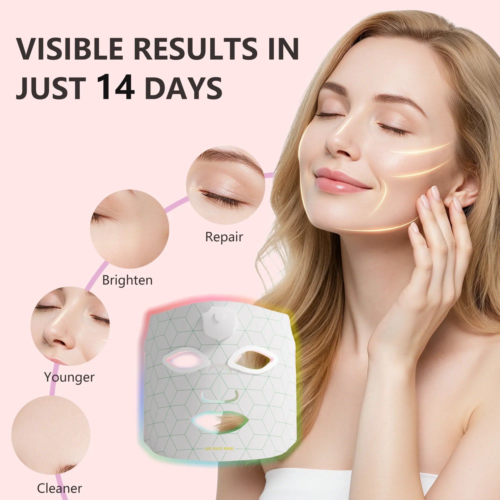 NNEOBA 7-Color LED Facial Mask for Light Therapy Skincare