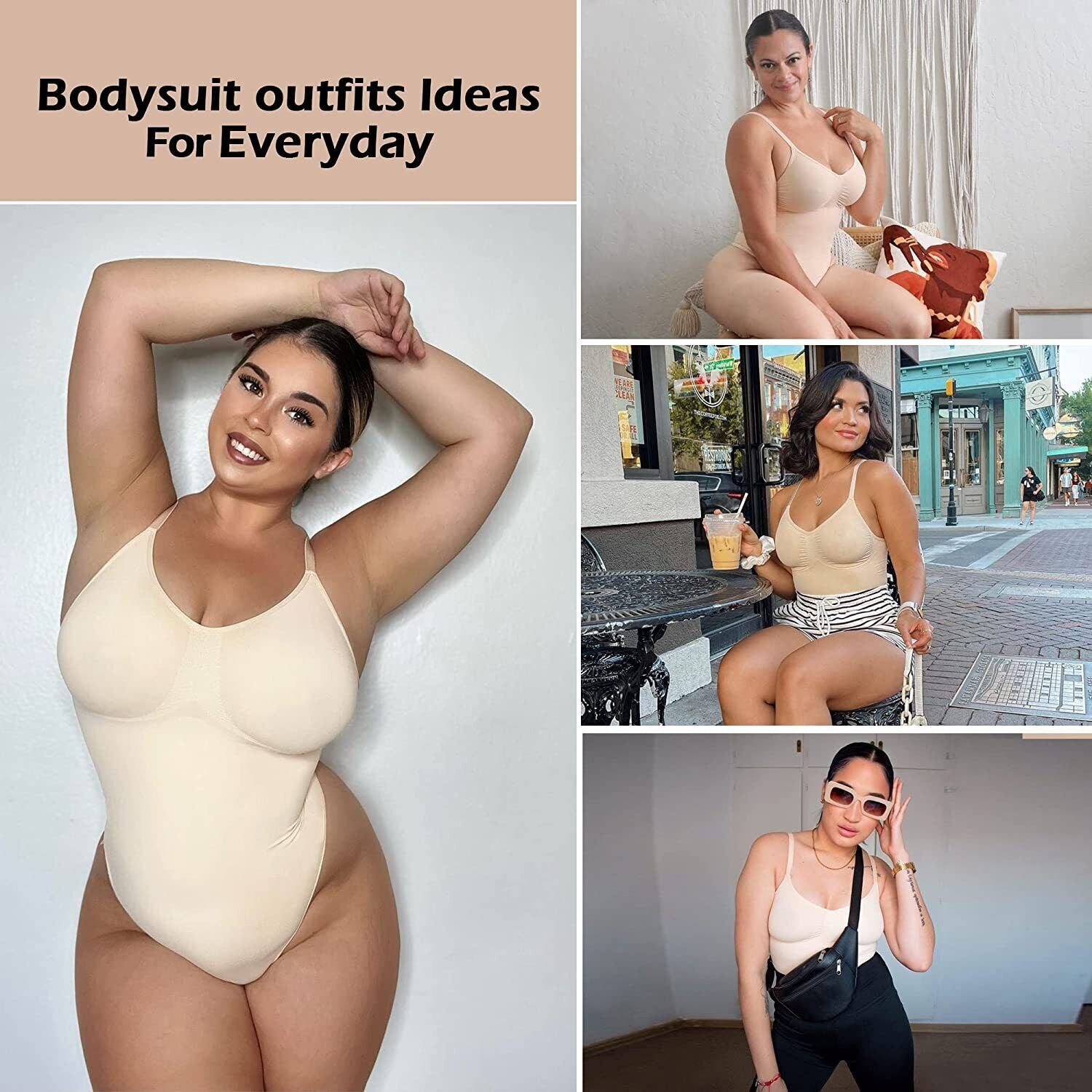 Women Bodysuit Tummy Control Thong Shapewear Full Body Shaper