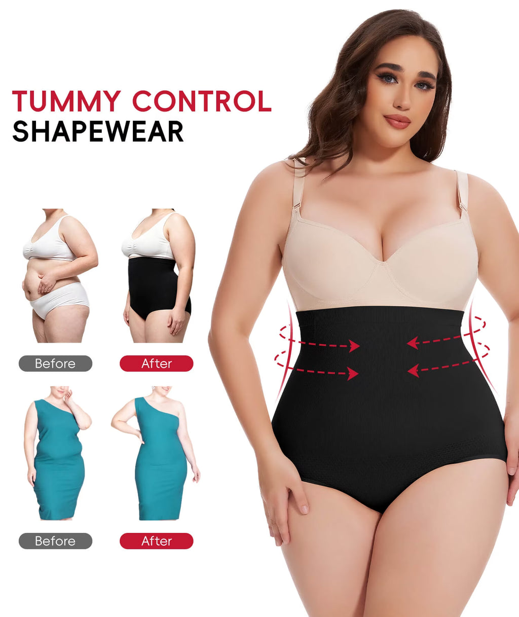 plus Size Body Shaper Tummy Control Panty - Shapewear for Women, Black, 1-Pack