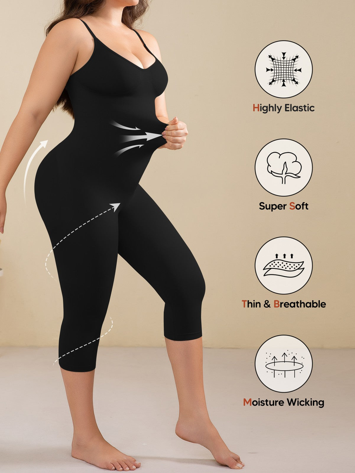 Plus Size Tummy Control Shapewear for Women Compression Leggings Body Shaper