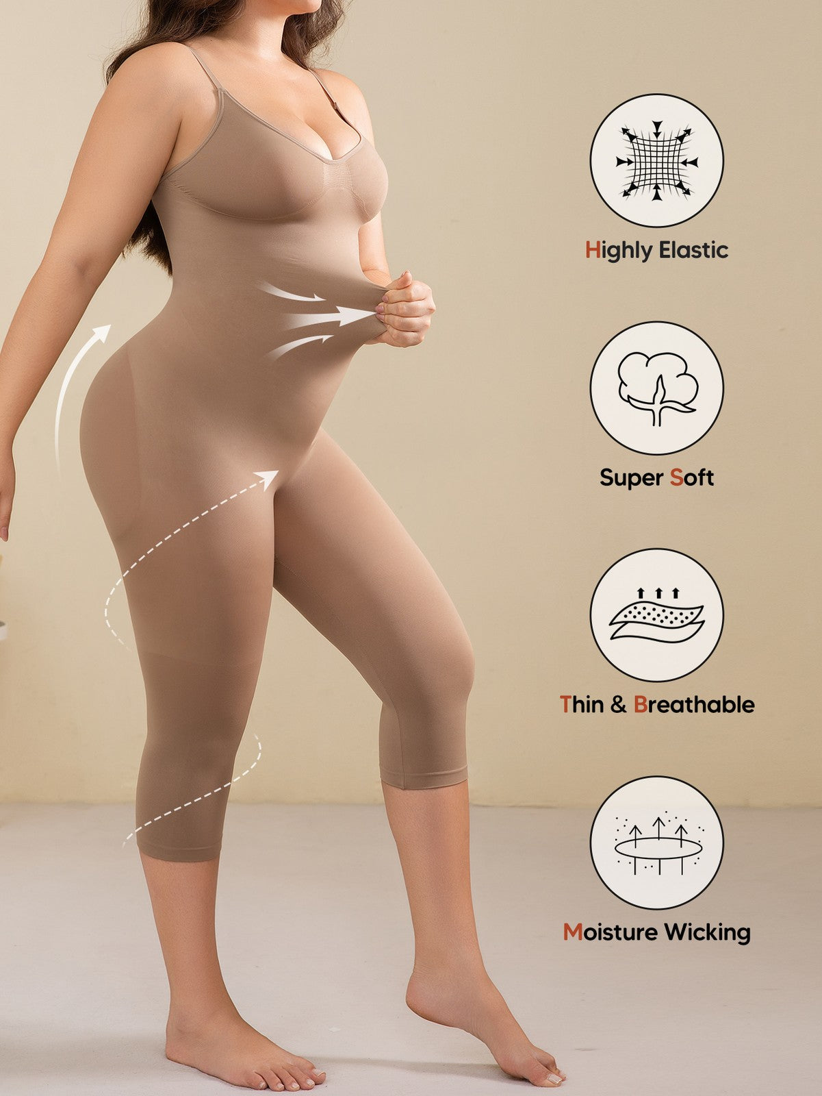 Plus Size Tummy Control Shapewear for Women Compression Leggings Body Shaper